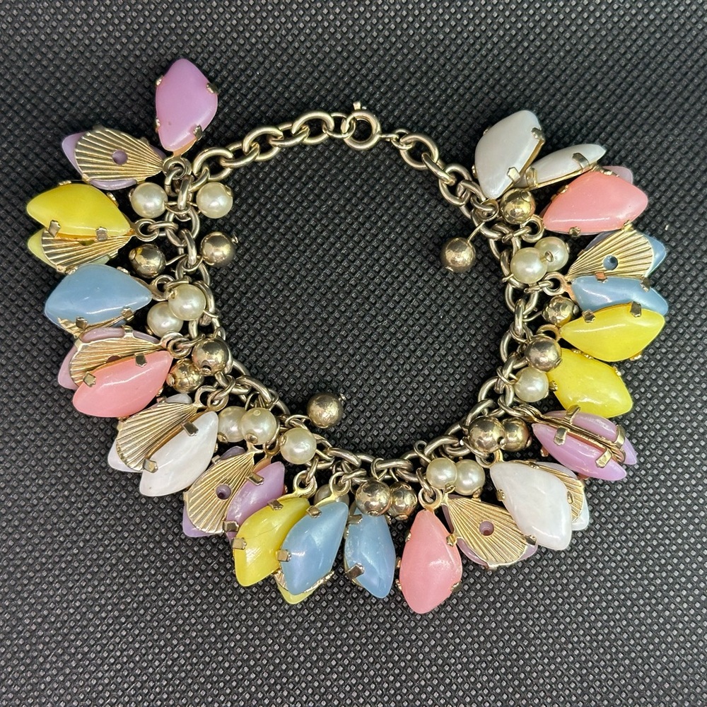 Vintage pastel charm bracelet